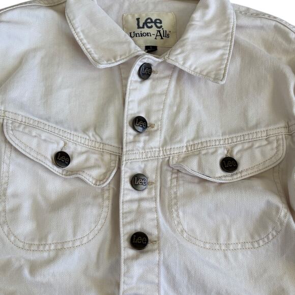 Upcycled Bell Sleeve Denim Cropped Jacket Minimalist Edgy Streetwear Cream S - Picture 6 of 14